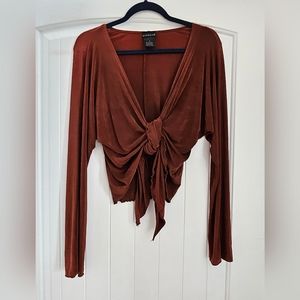 Citi knit medium burnt orange tie top